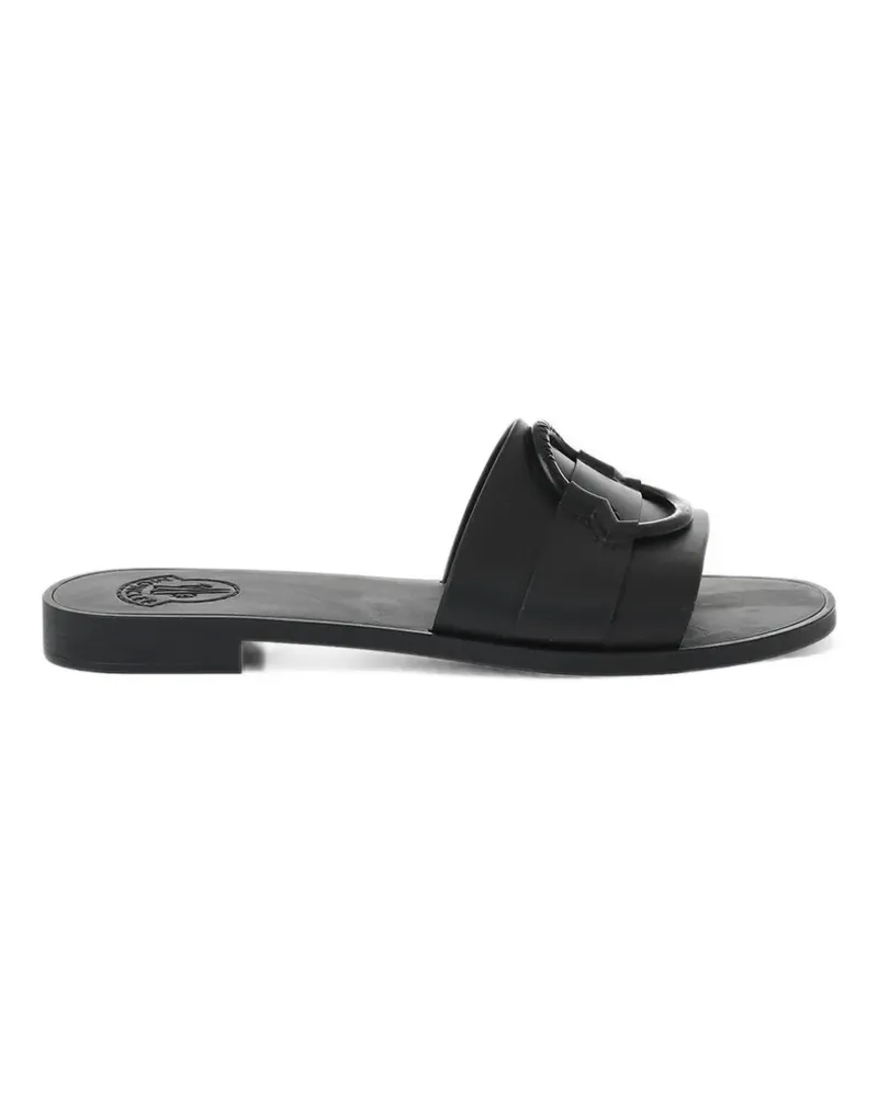Moncler logo-embossed sandals - Schwarz Schwarz