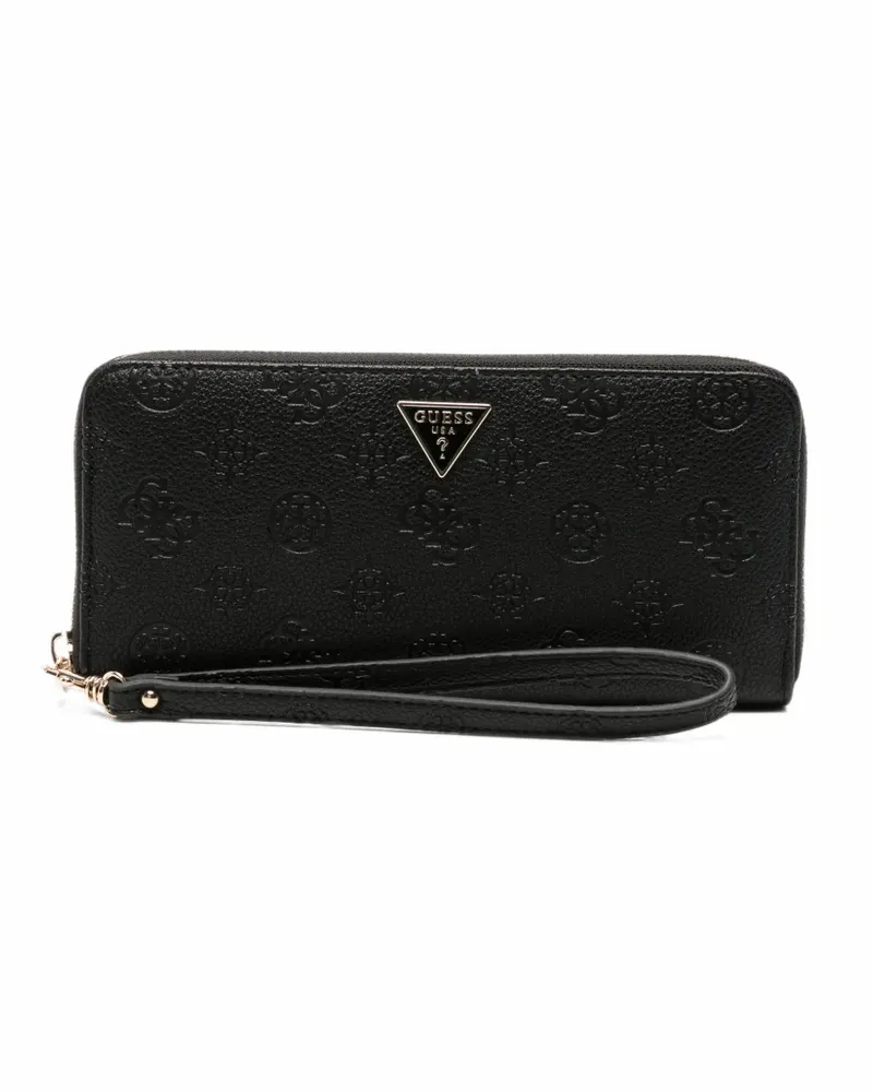 Guess logo-embossed zip-around wallet - Schwarz Schwarz