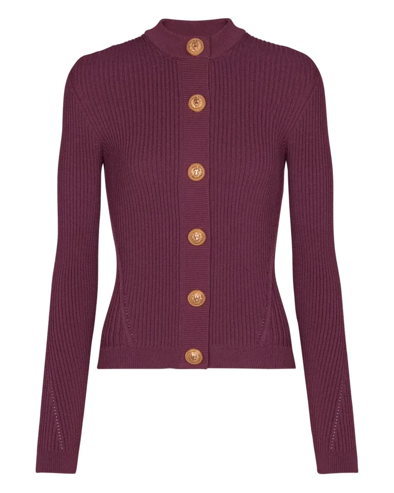 Balmain Gerippter Cardigan - Violett Violett
