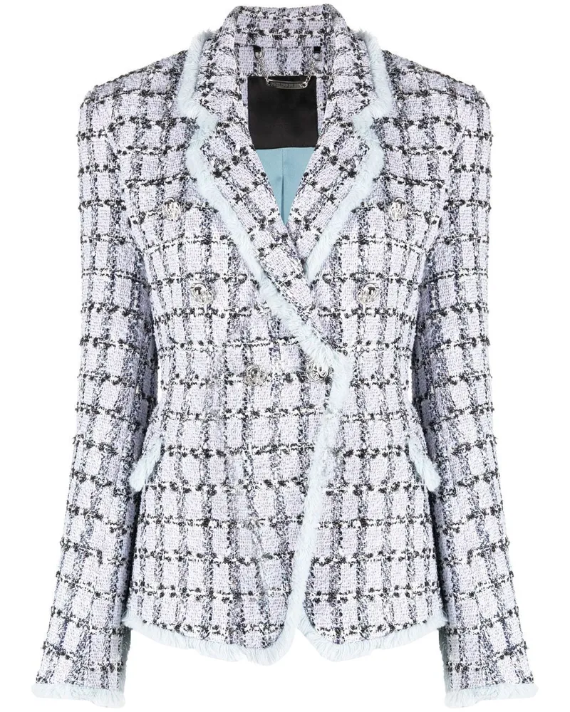Philipp Plein Tweed-Blazer - Blau Blau