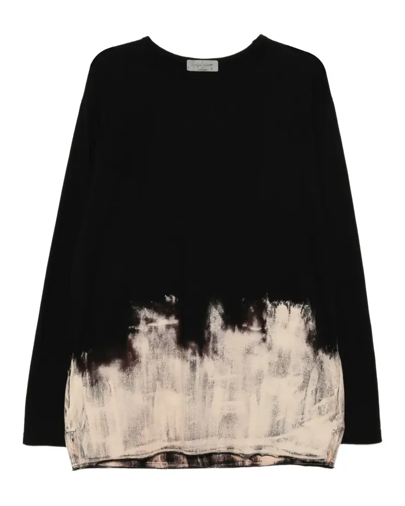 Yohji Yamamoto discharge combed T-shirt - Schwarz Schwarz
