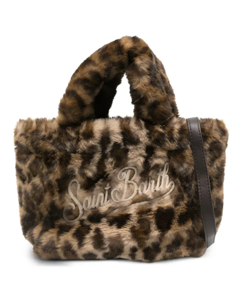 MC2 Saint Barth Bestickte Mini-Tasche mit Animal-Print - Braun Braun