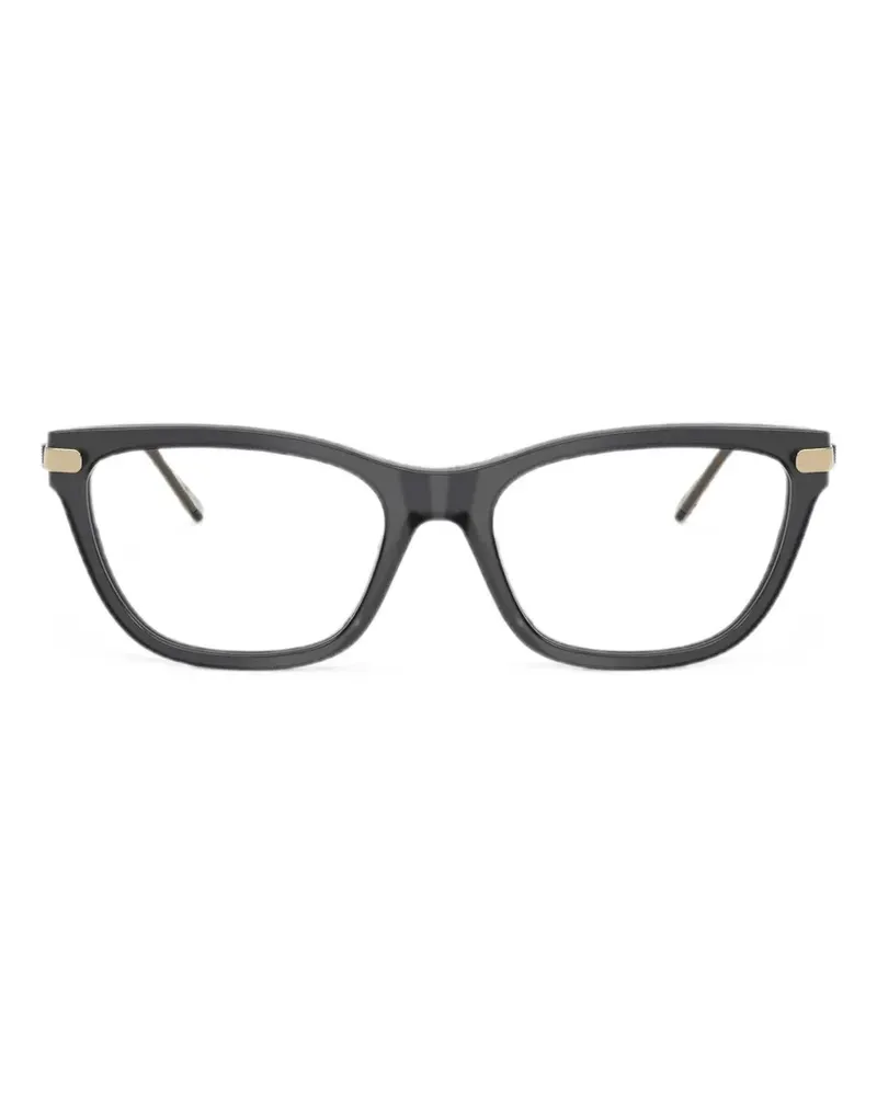 Emporio Armani Cat-Eye-Brille mit Logo-Schild - Grau Grau