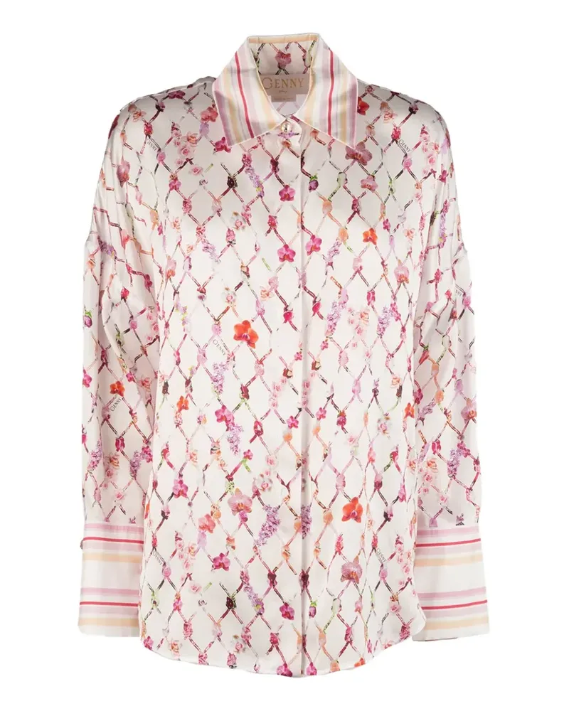 Genny floral-print silk shirt - Weiß Weiß