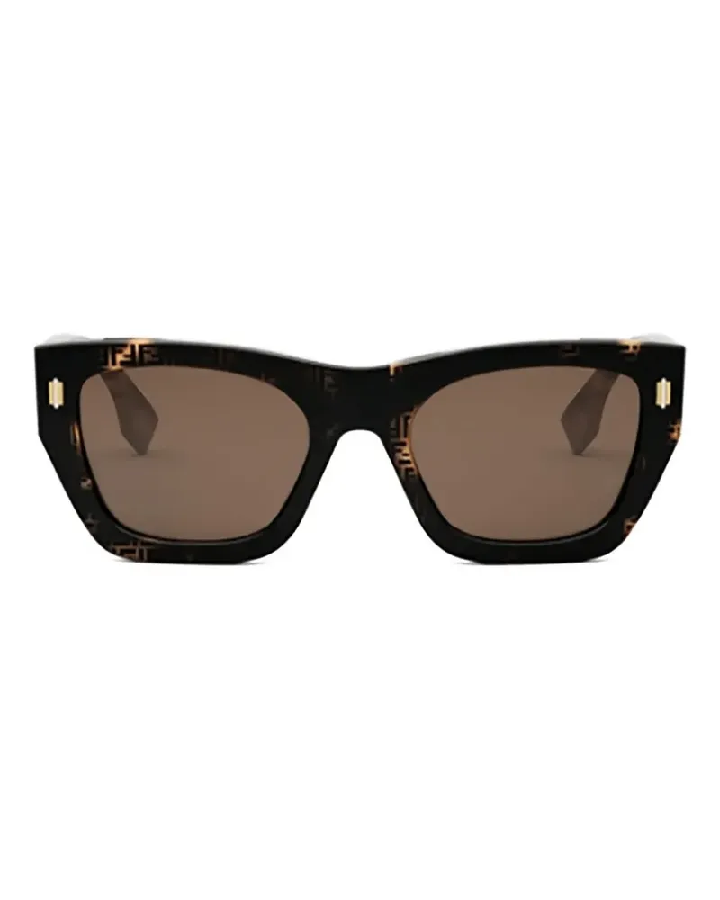 Fendi FF-motif square-frame sunglasses - Braun Braun