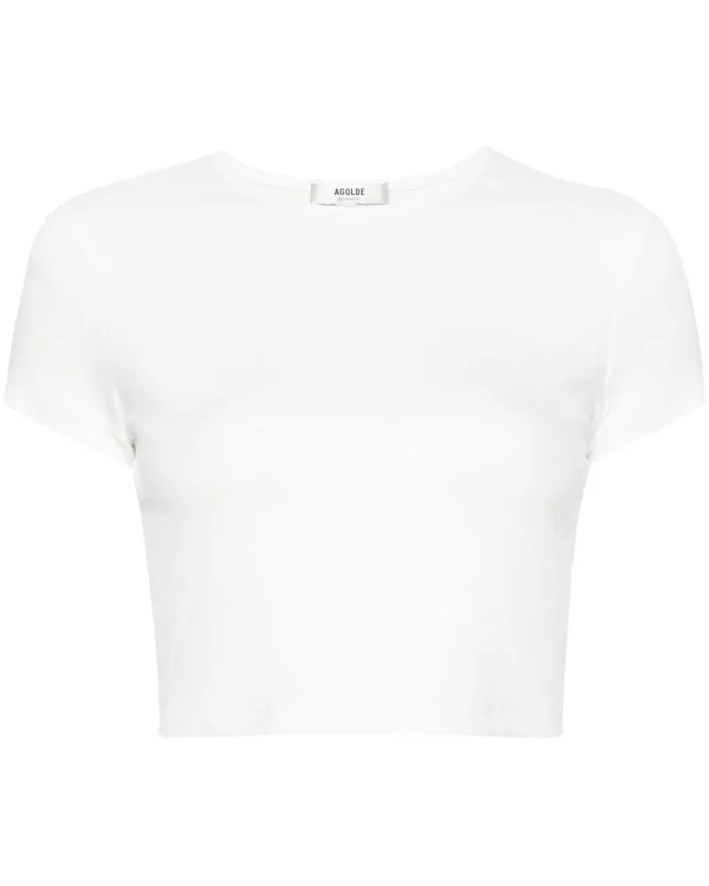 AGOLDE Savannah Cropped-T-Shirt Weiß