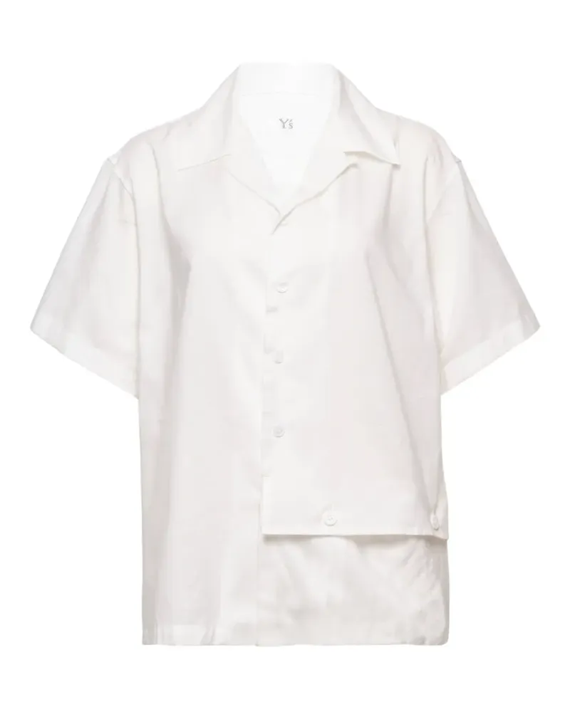 Yohji Yamamoto open-collar short-sleeve cotton shirt - Weiß Weiß
