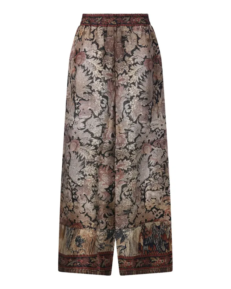 Pierre-Louis Mascia Aloes patterned-jacquard palazzo pants - Gold Gold