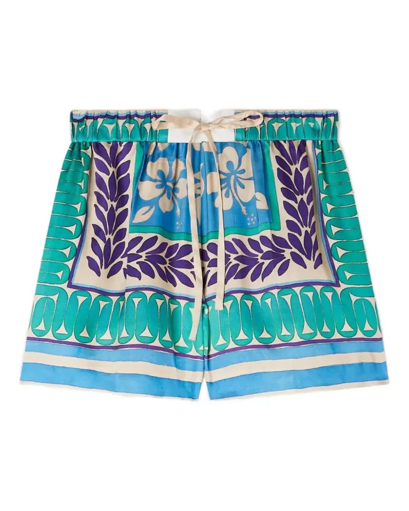 Sandro Kurze Kordelshorts mit Blumenmotiv - Grün Grün