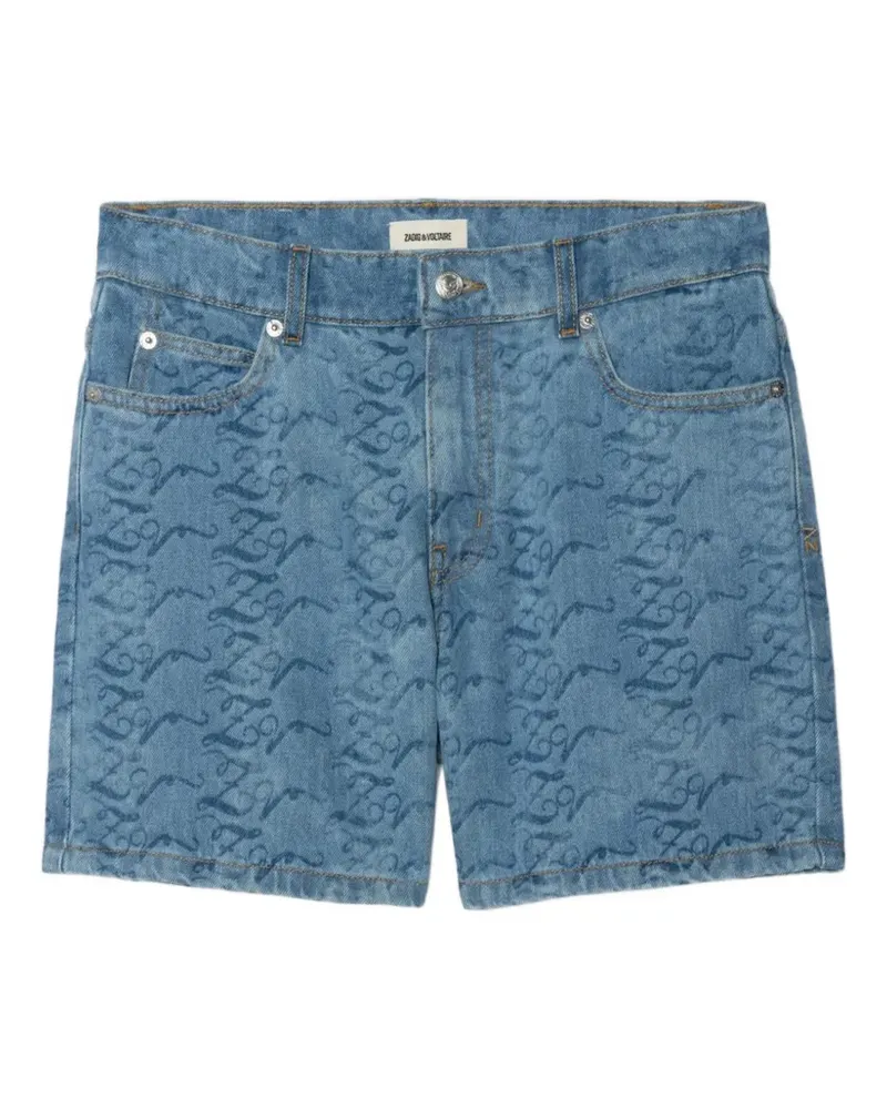 Zadig & Voltaire Sadys print denim shorts - Blau Blau