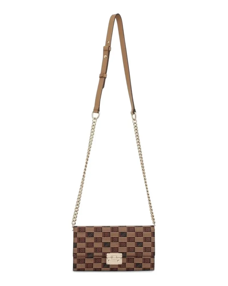 Moreau Paris signature-pattern latch-fastening clutch bag - Schwarz Schwarz