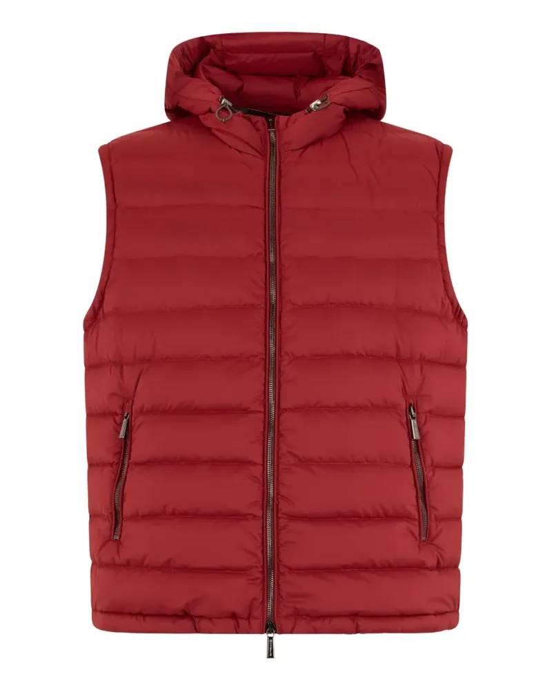 MOORER padded hooded gilet - Rot Rot