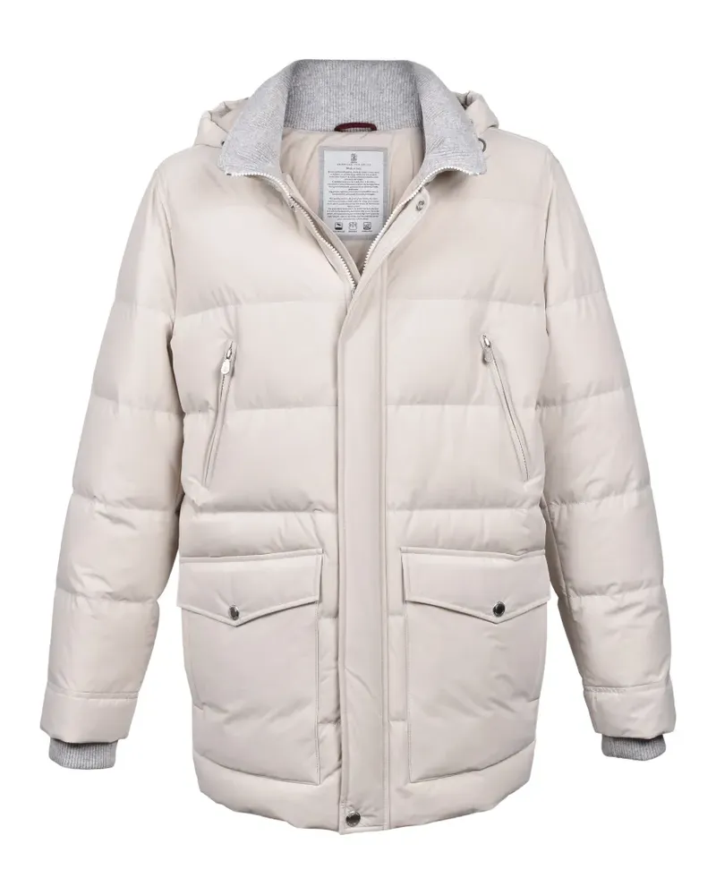 Brunello Cucinelli quilted down-feather padded coat - Nude Nude