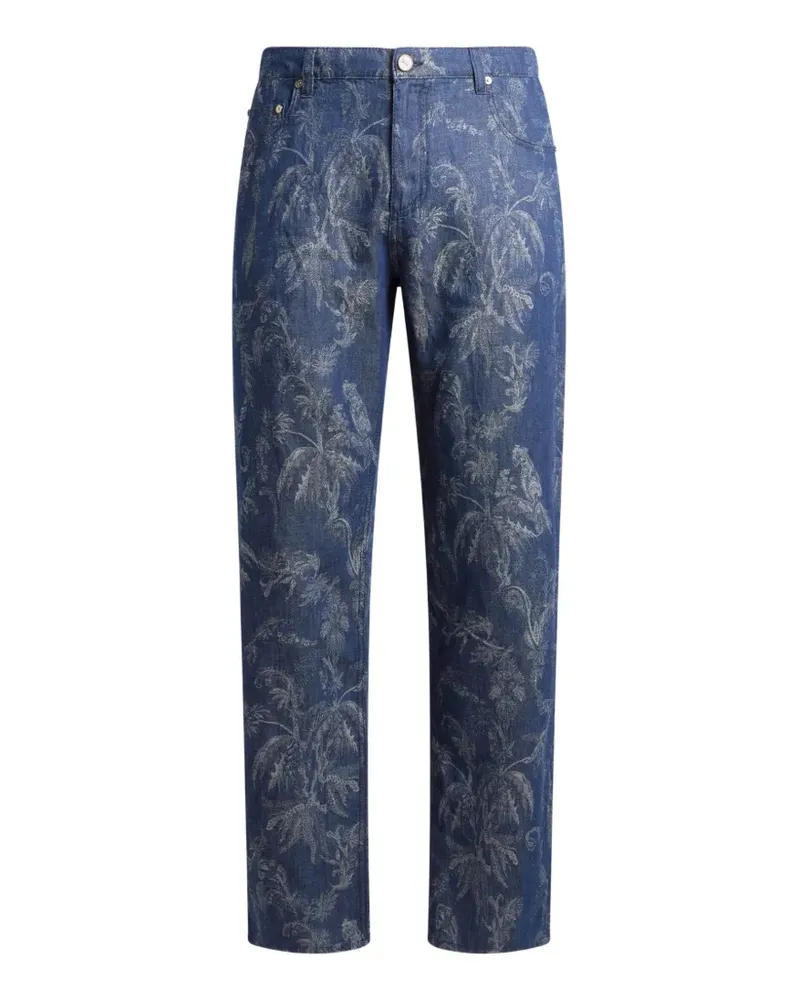 Etro all-over jacquard-motif jeans - Blau Blau