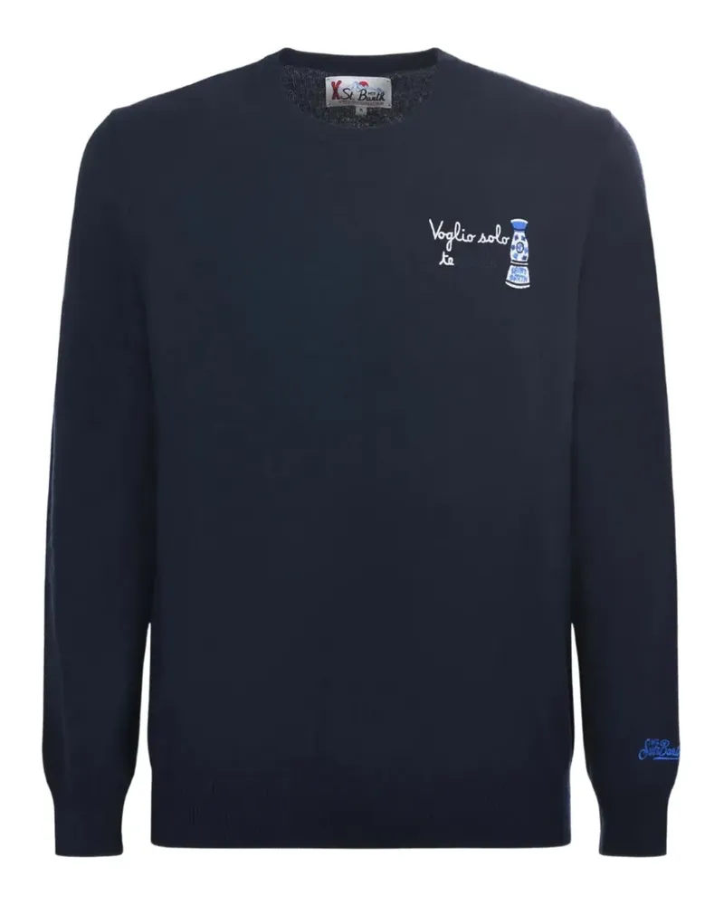 MC2 Saint Barth Bestickter Heron Pullover mit Rundhalsausschnitt - Blau Blau