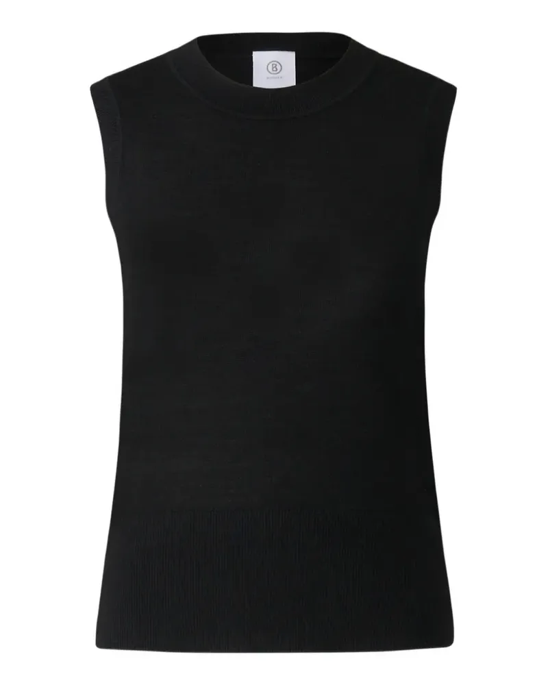 Bogner Isola ärmelloses Tanktop aus geripptem Strick - Schwarz Schwarz