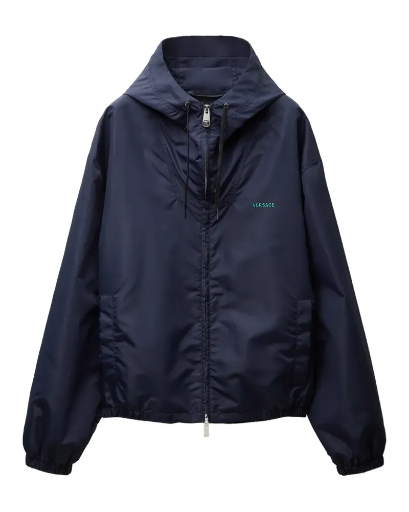 Versace Windbreaker aus Nylon mit Stickerei - Blau Blau