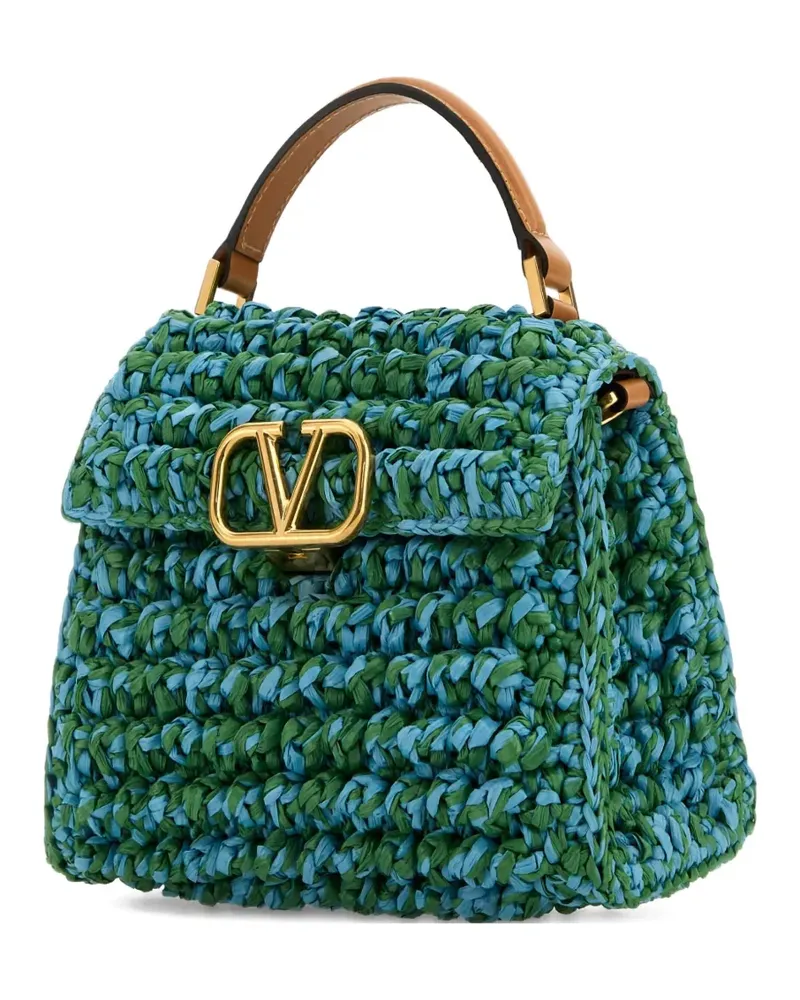 Valentino Garavani VLogo Mini-Tasche aus Raffiabast - Grün Grün
