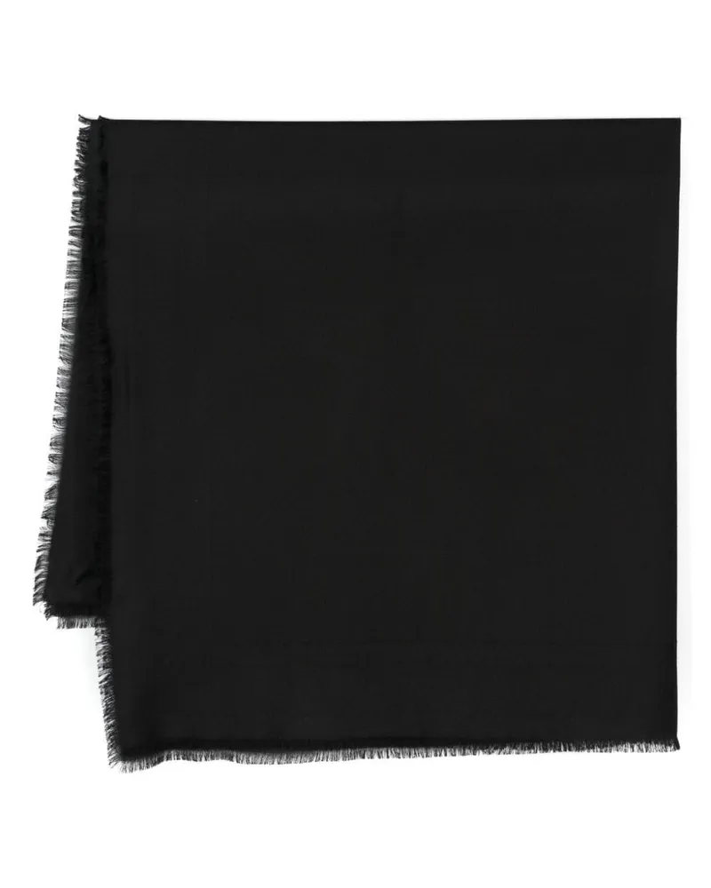 Saint Laurent Jacquard-Schal mit Logo - Schwarz Schwarz