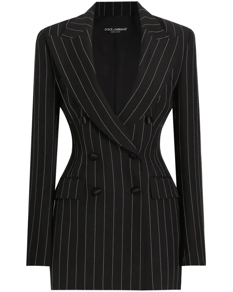 Dolce & Gabbana Doppelreihiger Blazer mit Streifen - Schwarz Schwarz