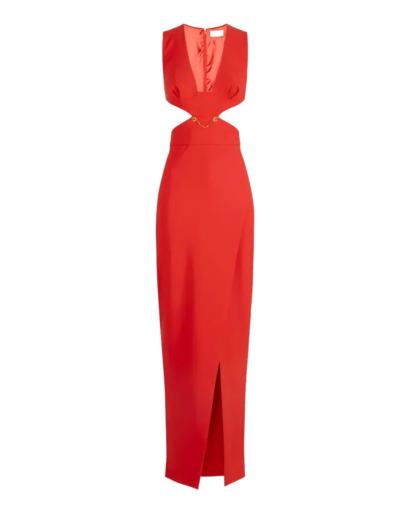 Elisabetta Franchi Cut-Outs Maxikleid mit Kettendetail - Rot Rot