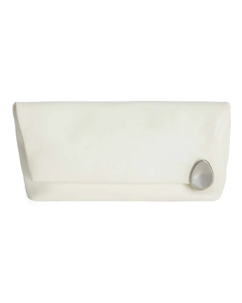 Jil Sander Clutch mit Schmucksteinen - Weiß Weiß