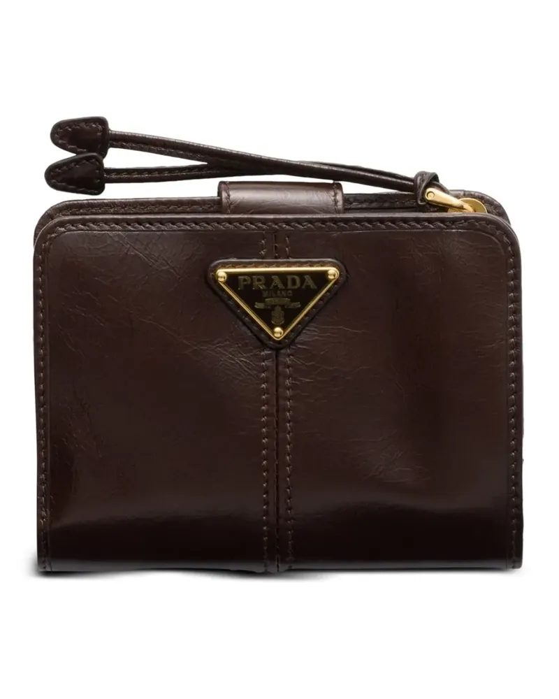 Prada Portemonnaie mit Triangel-Logo - Braun Braun