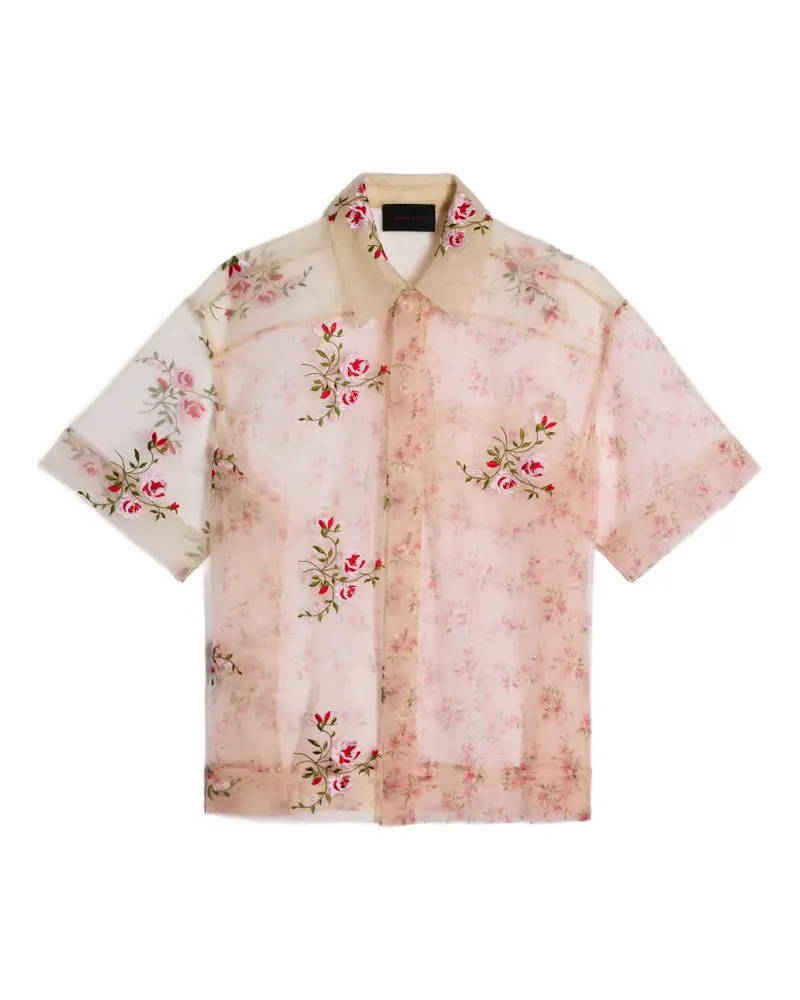 Simone Rocha Hemd mit Blumenmotiv - Nude Nude
