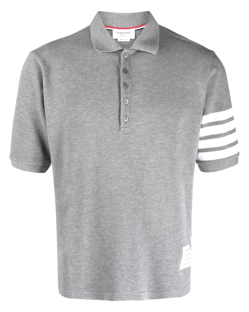 Thom Browne Poloshirt mit Streifen - Grau Grau