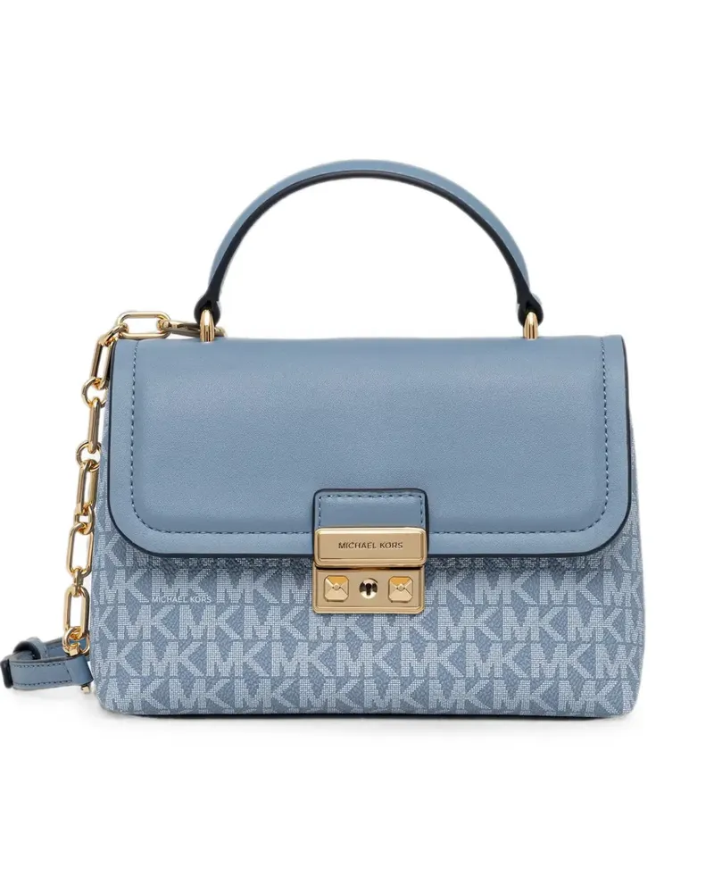 Michael Kors logo-pattern foldover mini bag - Blau Blau