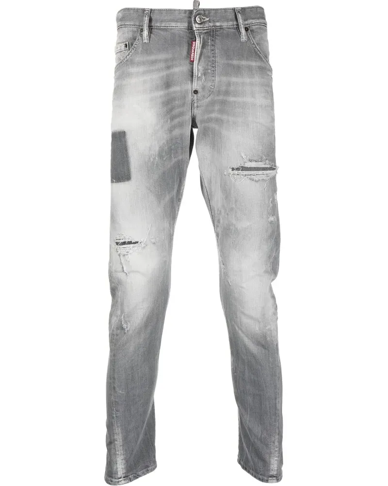 Dsquared2 Slim-Fit-Jeans im Distressed-Look - Grau Grau