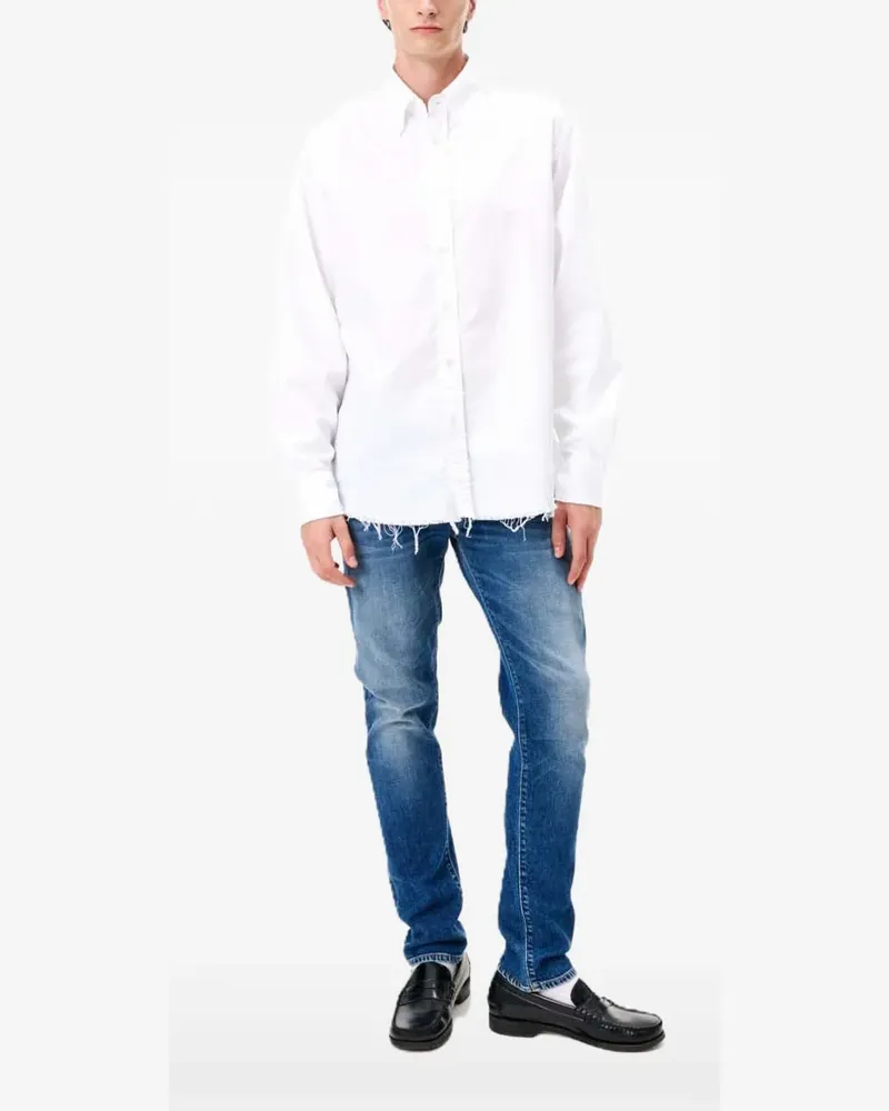Cycle Rino raw-edge button-down cotton shirt - Weiß Weiß