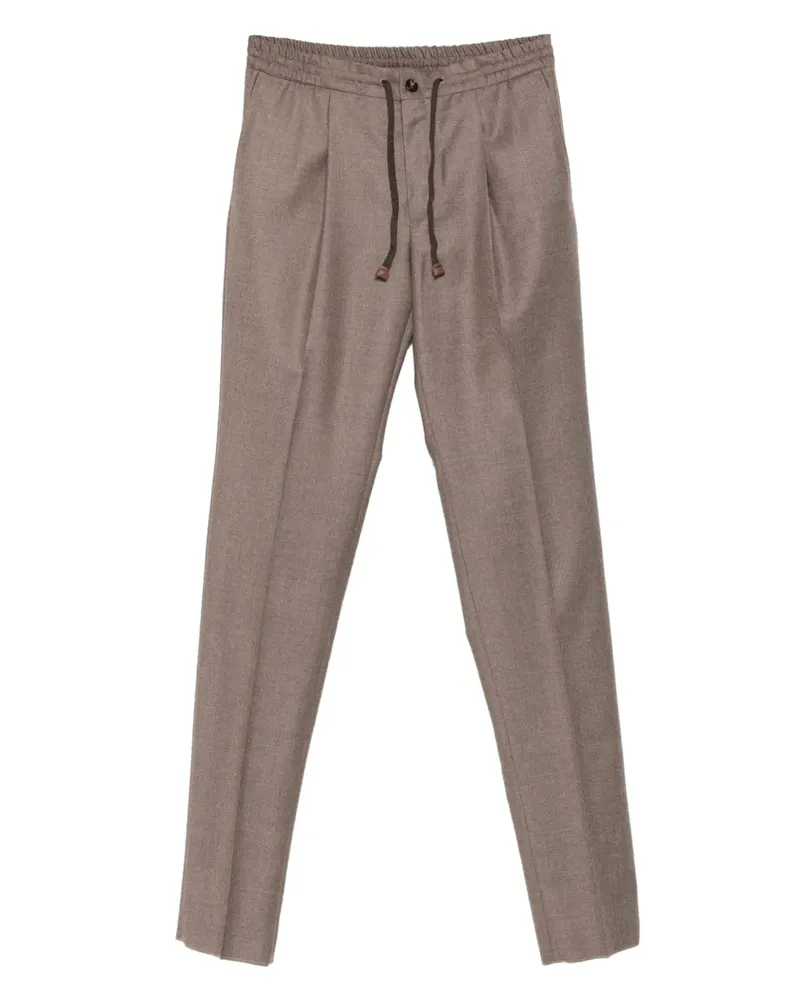 Incotex Bundfaltenhose mit Kordelzug - Braun Braun
