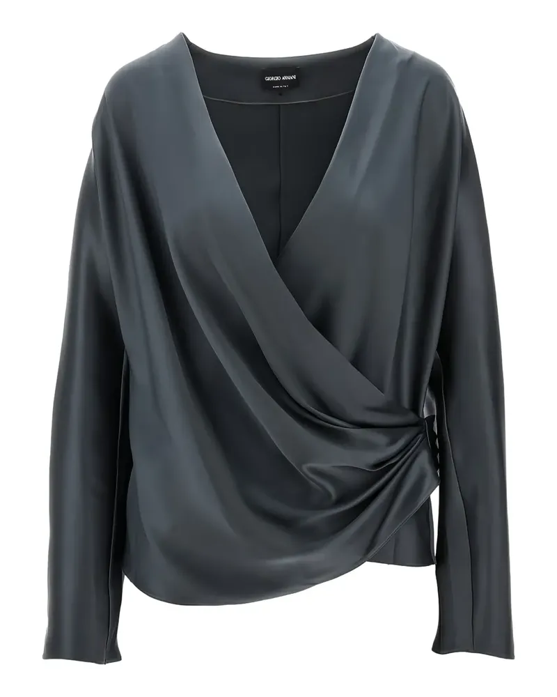 Giorgio Armani Drapierte Bluse - Grau Grau