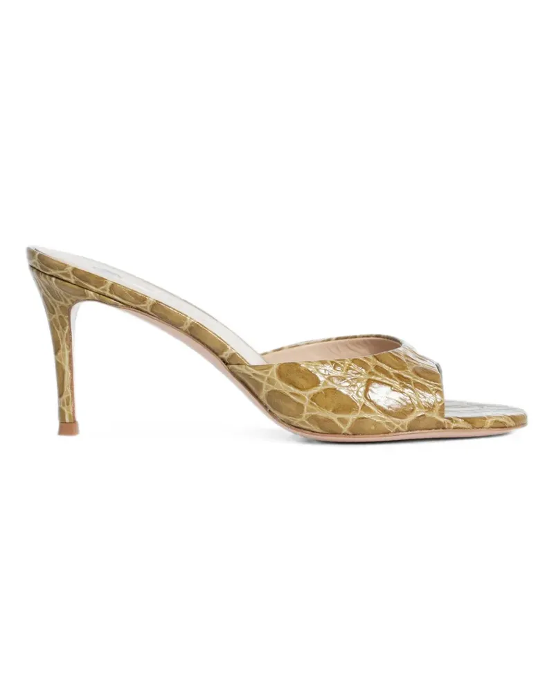 FESTA Milano Boa crocodile-embossed leather heeled sandals - Grün Grün