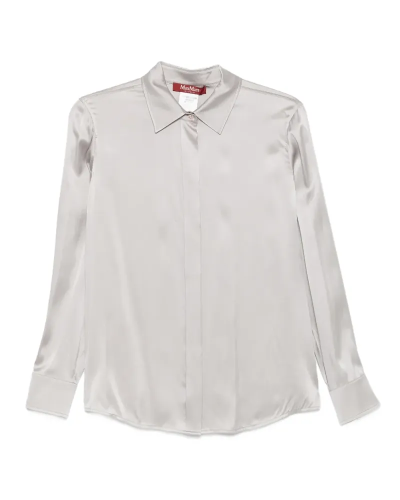 Max Mara concealed-front silk shirt - Grau Grau