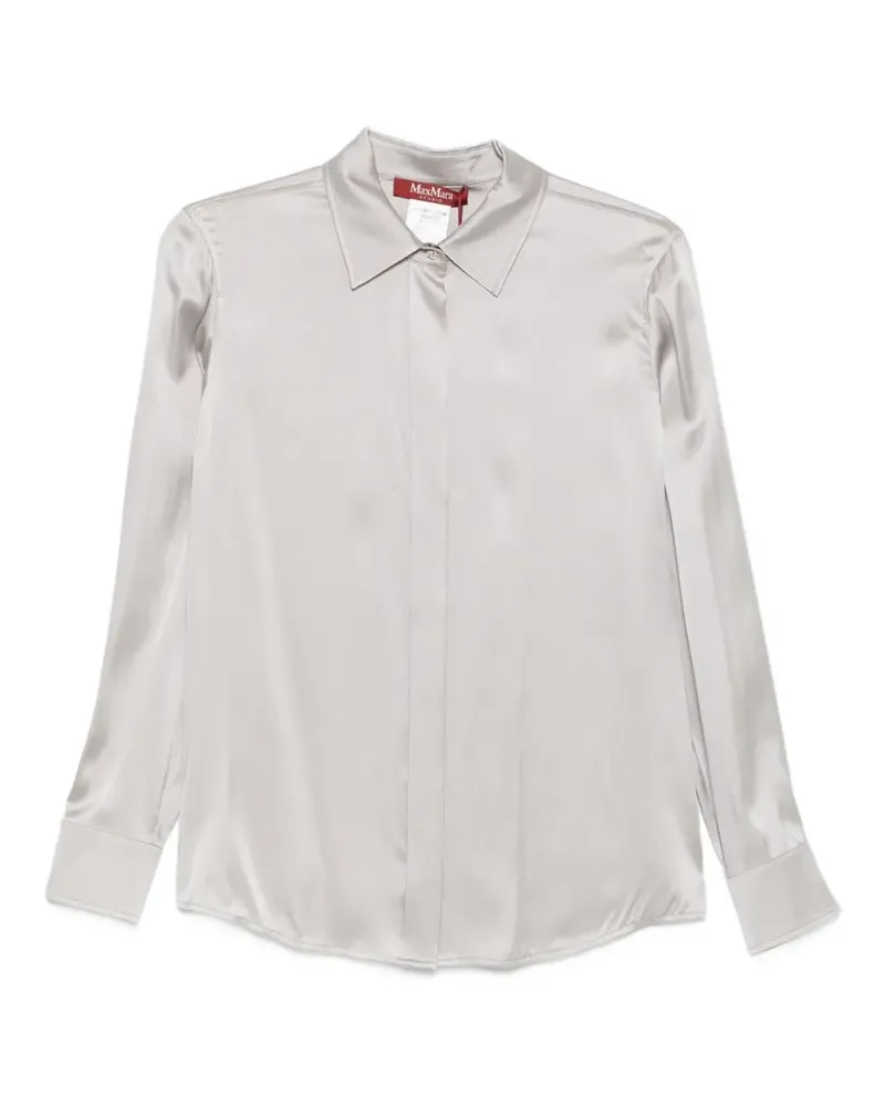 Max Mara concealed-front silk shirt - Grau Grau