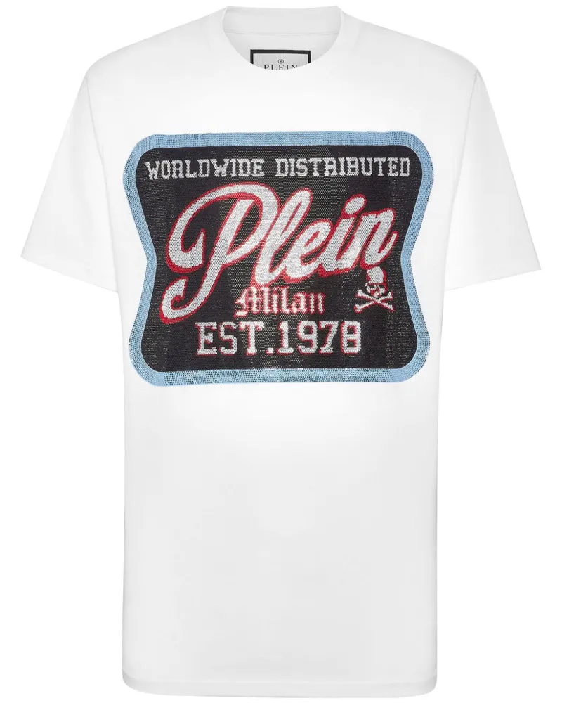 Philipp Plein T-Shirt mit Logo-Patch - Weiß Weiß