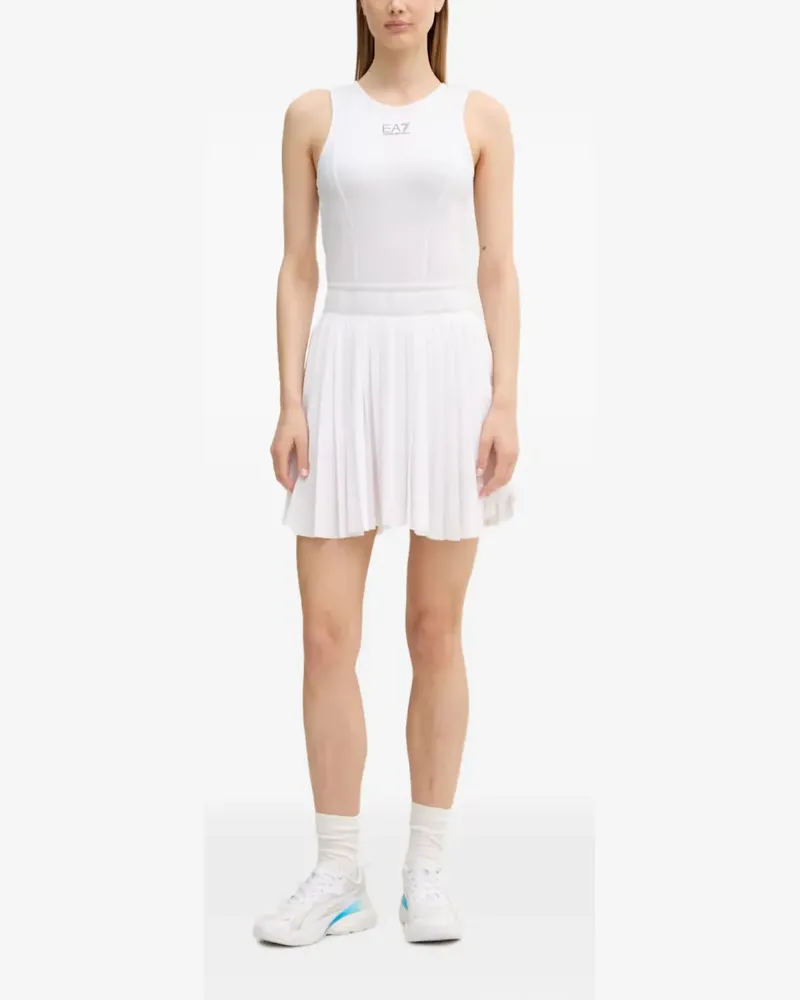 EA7 Plissiertes Minikleid - Weiß Weiß
