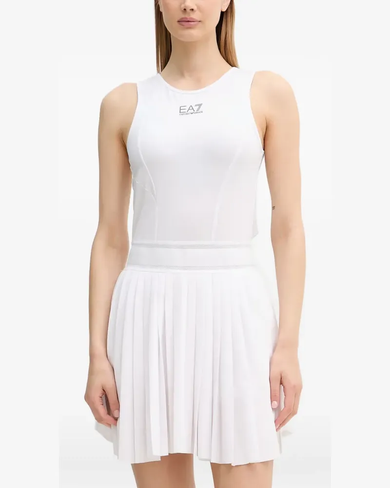 EA7 pleated mini dress - Weiß Weiß
