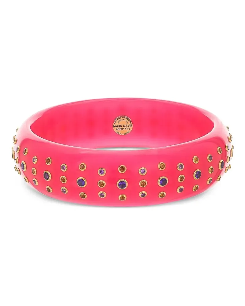 Mark Davis 18kt Bakelite Gelbgoldarmreif mit Schmucksteinen - Rosa Rosa