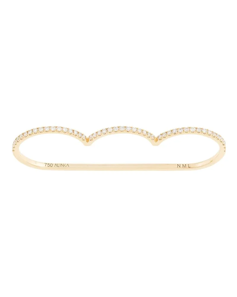 Alinka 18kt 'Cloud Superfine' Gelbgoldring mit Diamanten Gold