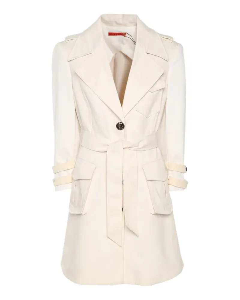 Alice + Olivia belted button-up single-breasted coat - Nude Nude