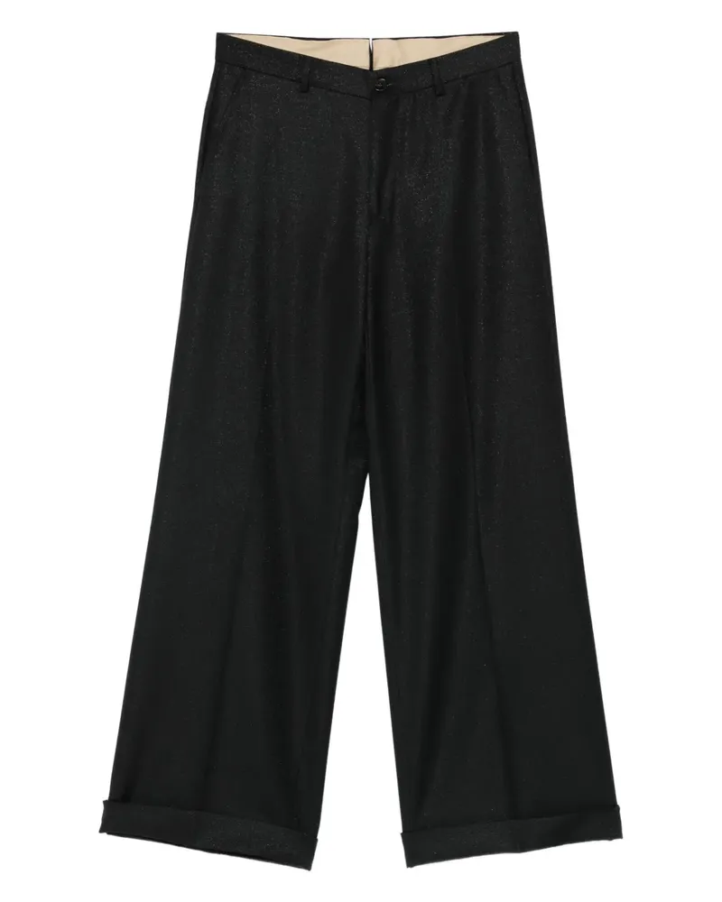 Luigi Bianchi Mantova glitter-embellishment tailored trousers - Schwarz Schwarz
