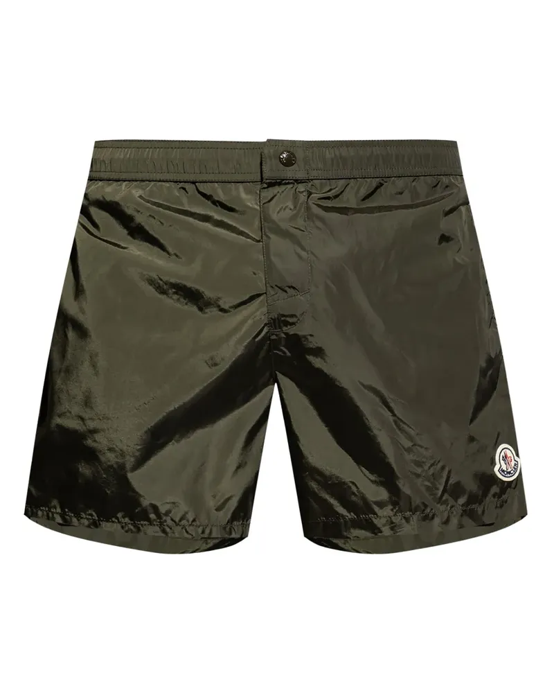 Moncler Badeshorts mit Logo-Patch - Grün Grün