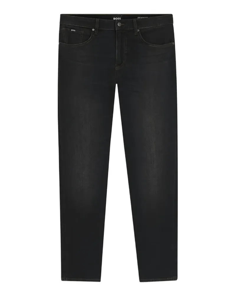 HUGO BOSS Ausgeblichene Maine Straight-Leg-Jeans - Schwarz Schwarz