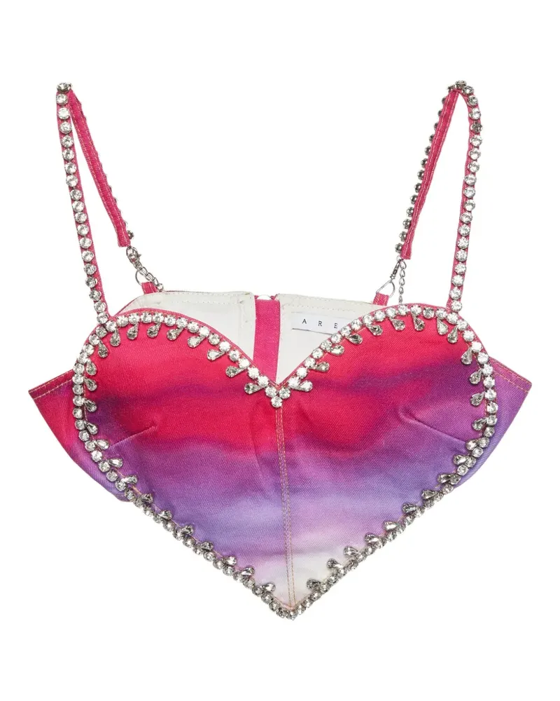 Area Ombre-Top mit Kristallverzierung - Rosa Rosa