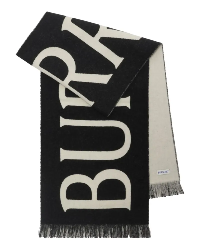 Burberry Schal mit Jacquard-Logo - Schwarz Schwarz