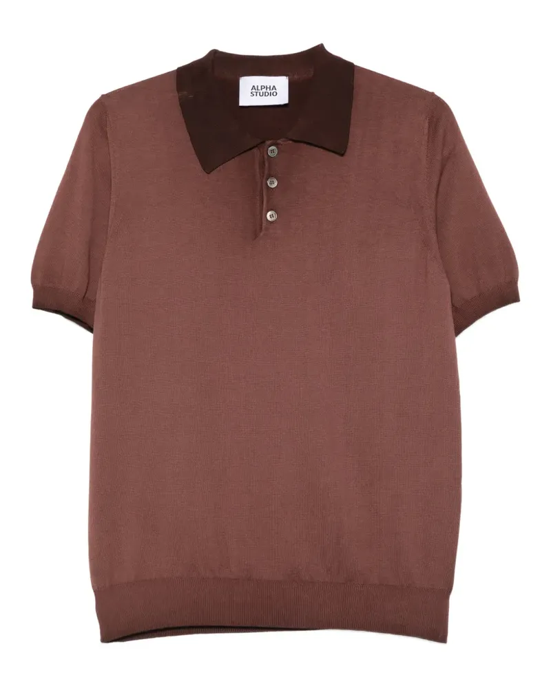 Alpha Studio button polo shirt - Braun Braun