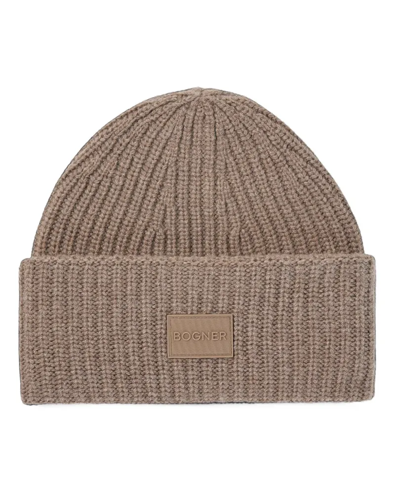 Bogner Larah logo-patch beanie hat - Braun Braun